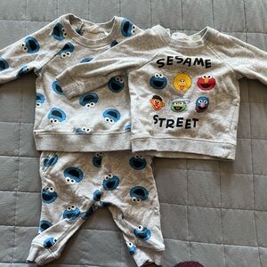 H&M Sesame Street Baby Outfit Set 4-6m